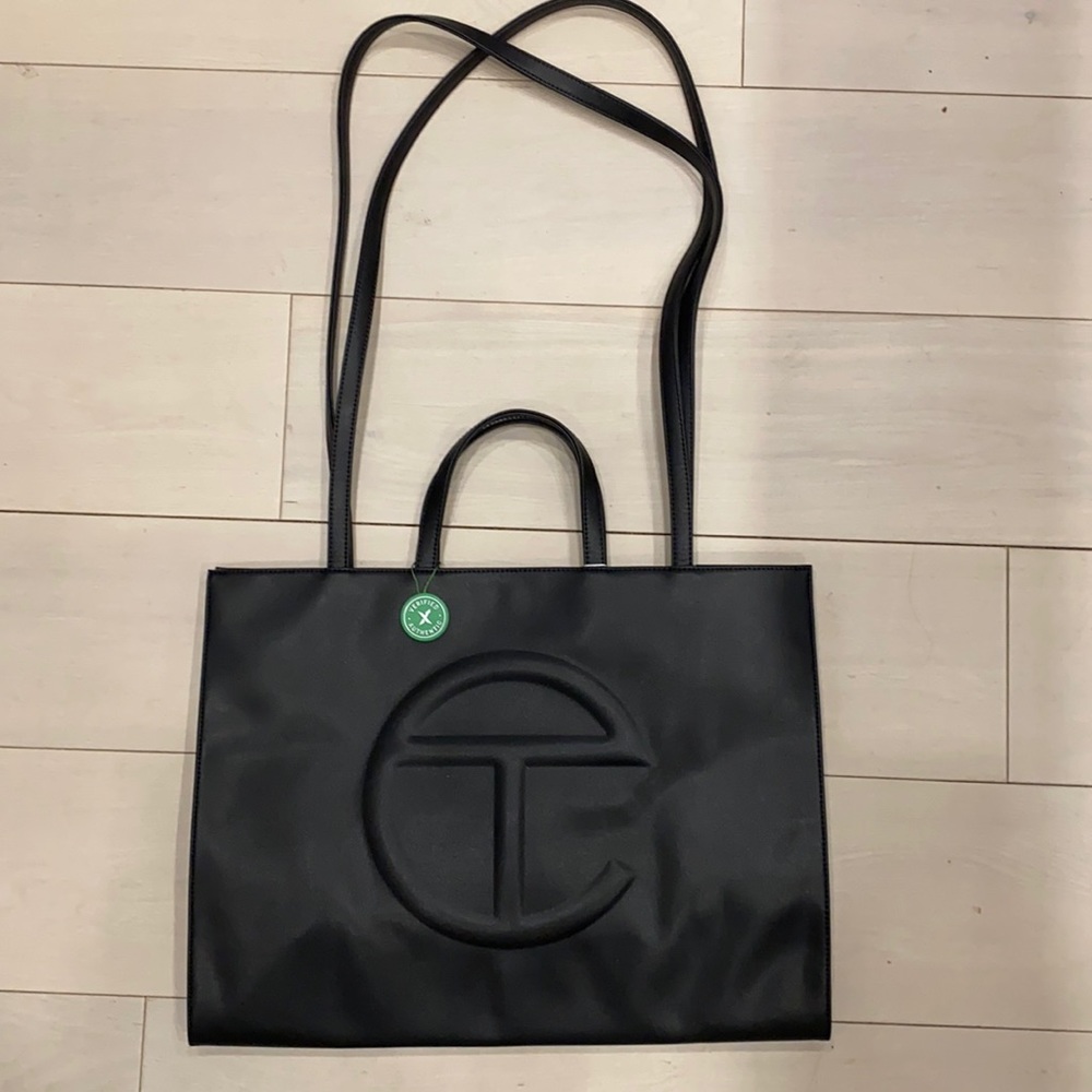 Telfar large black tote bag